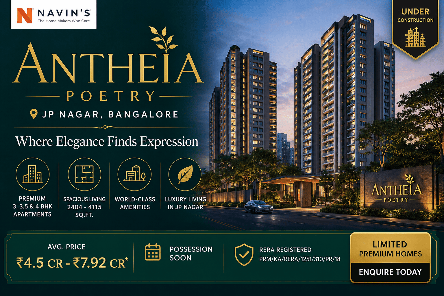 Navin's Antheia Poetry JP Nagar - Premium Apartments