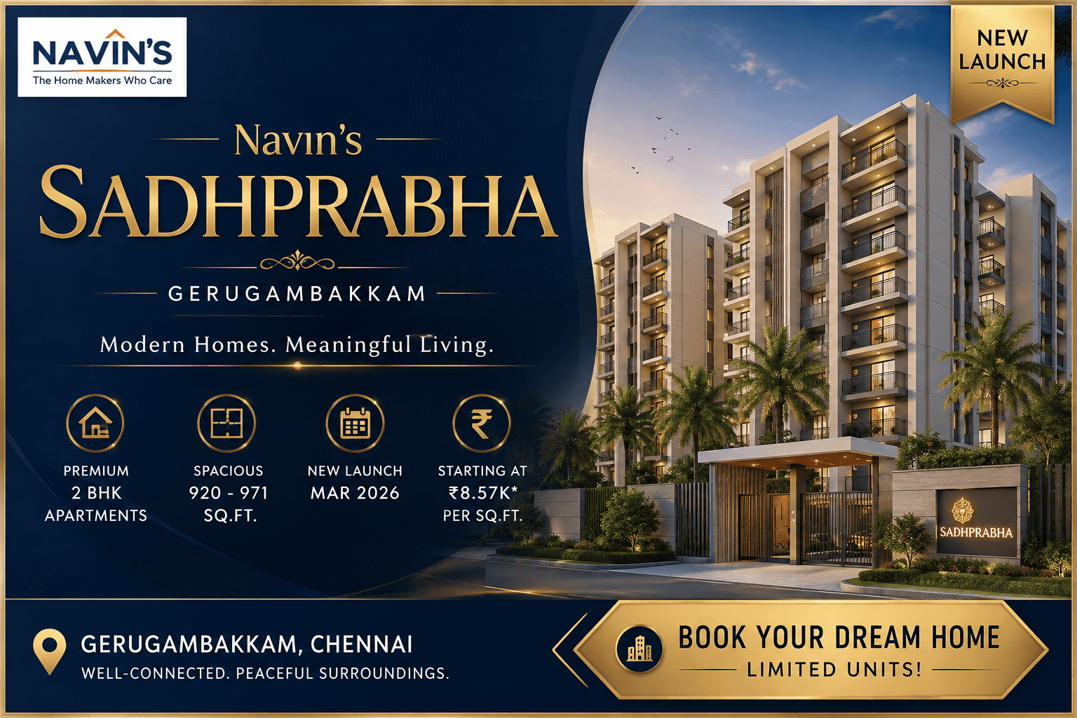 Navin's Sadhprabha Gerugambakkam - Premium Apartments Chennai