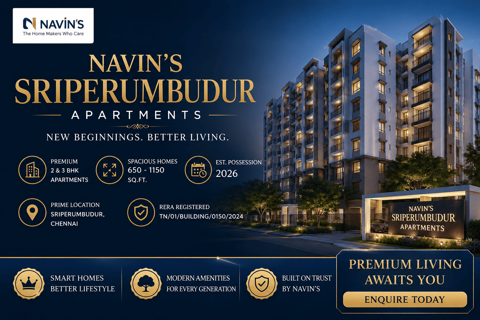 Navin's Sriperumbudur Apartments - Premium Homes in Chennai