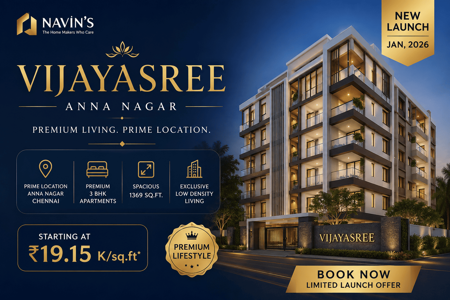Navin's Vijayasree Anna Nagar - Premium Apartments Chennai